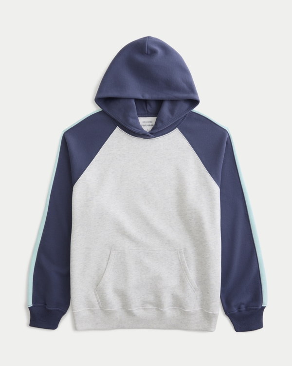 Hollister Feel Good Oversized Rugby Hoodie, Heather Gray view 1