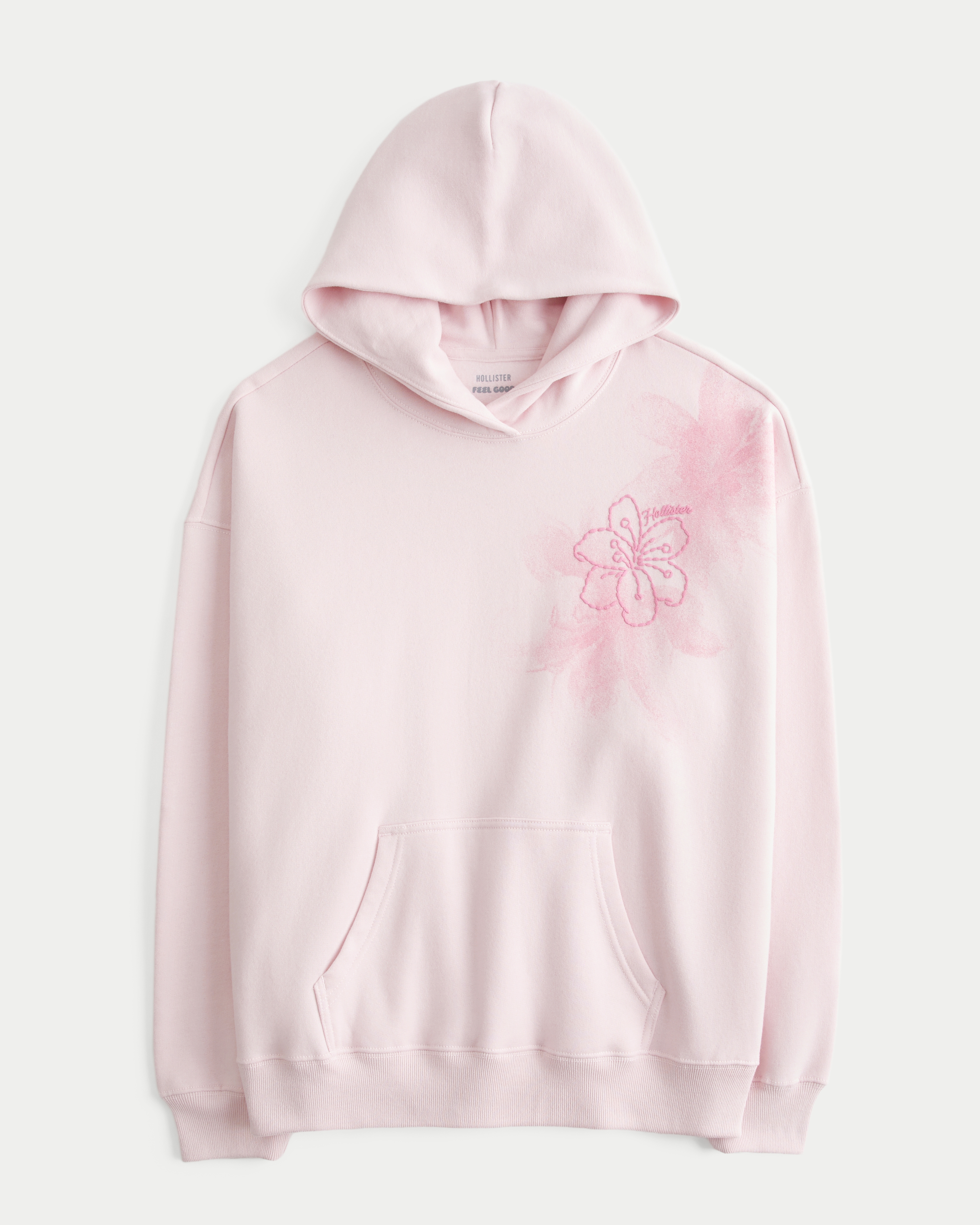 Hollister Feel Good Oversized Hibiscus Graphic Hoodie