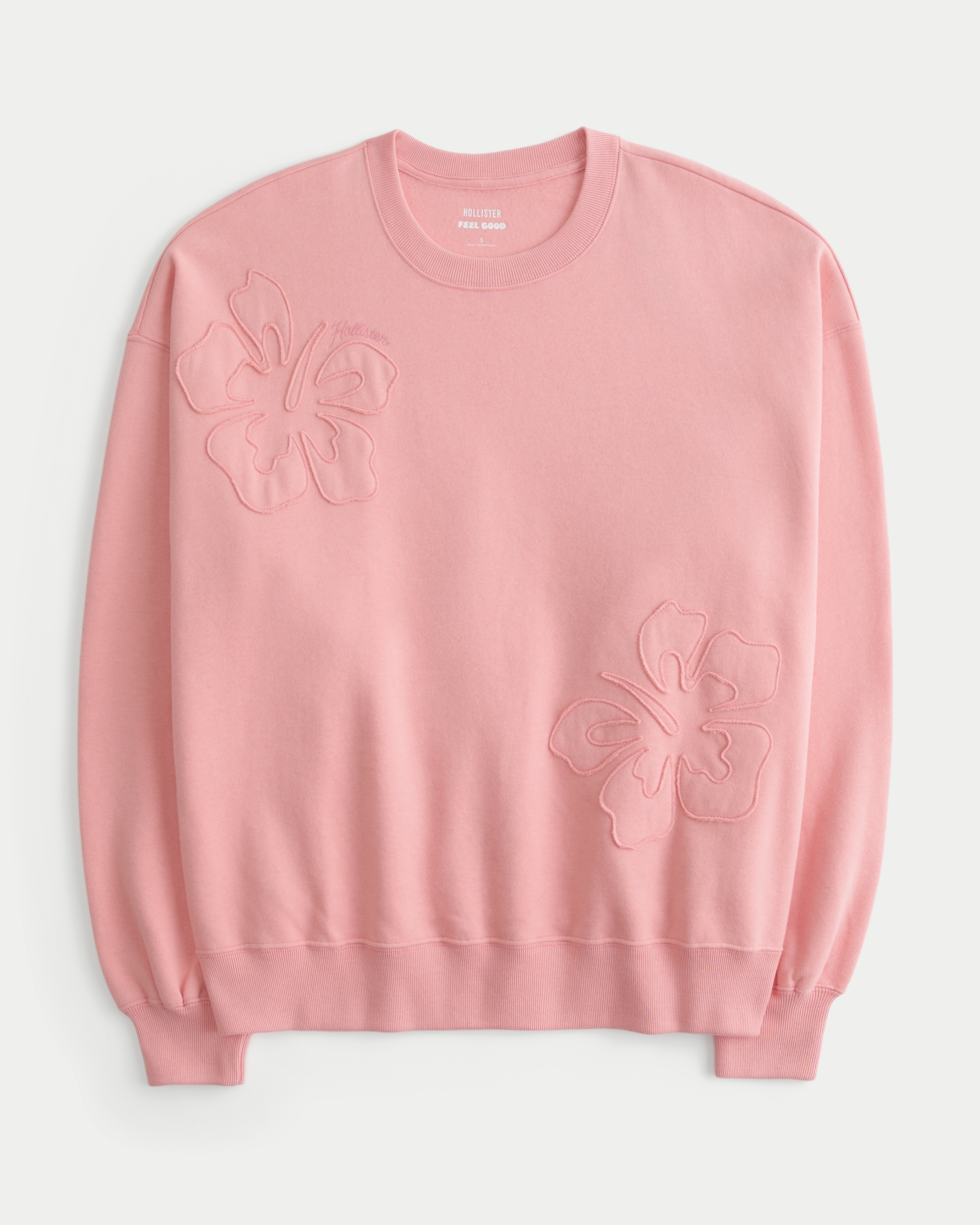 Hollister Feel Good Oversized Hibiscus Graphic Crew Sweatshirt
