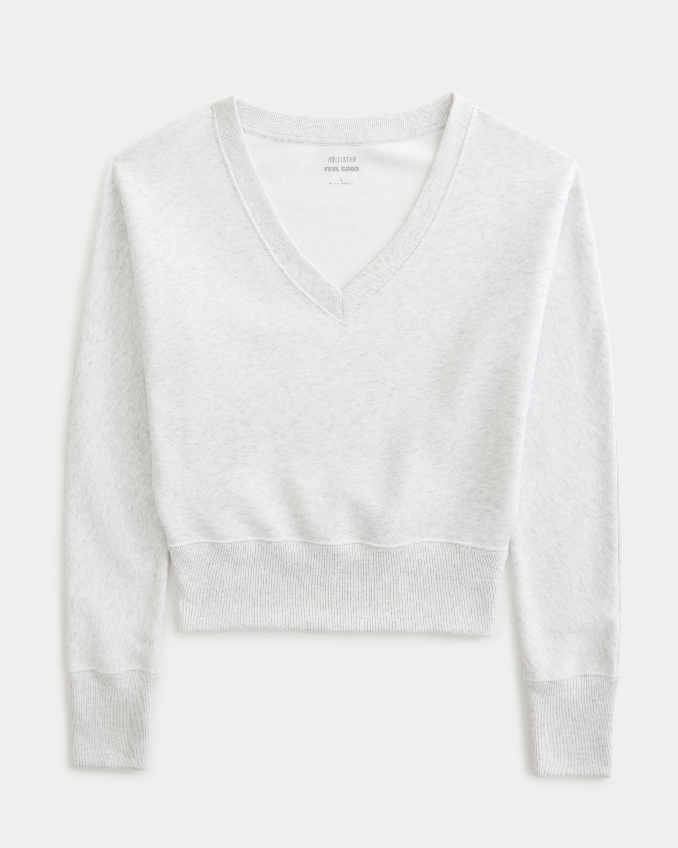 Hollister Feel Good Banded Off-the-Shoulder V-Neck Sweatshirt