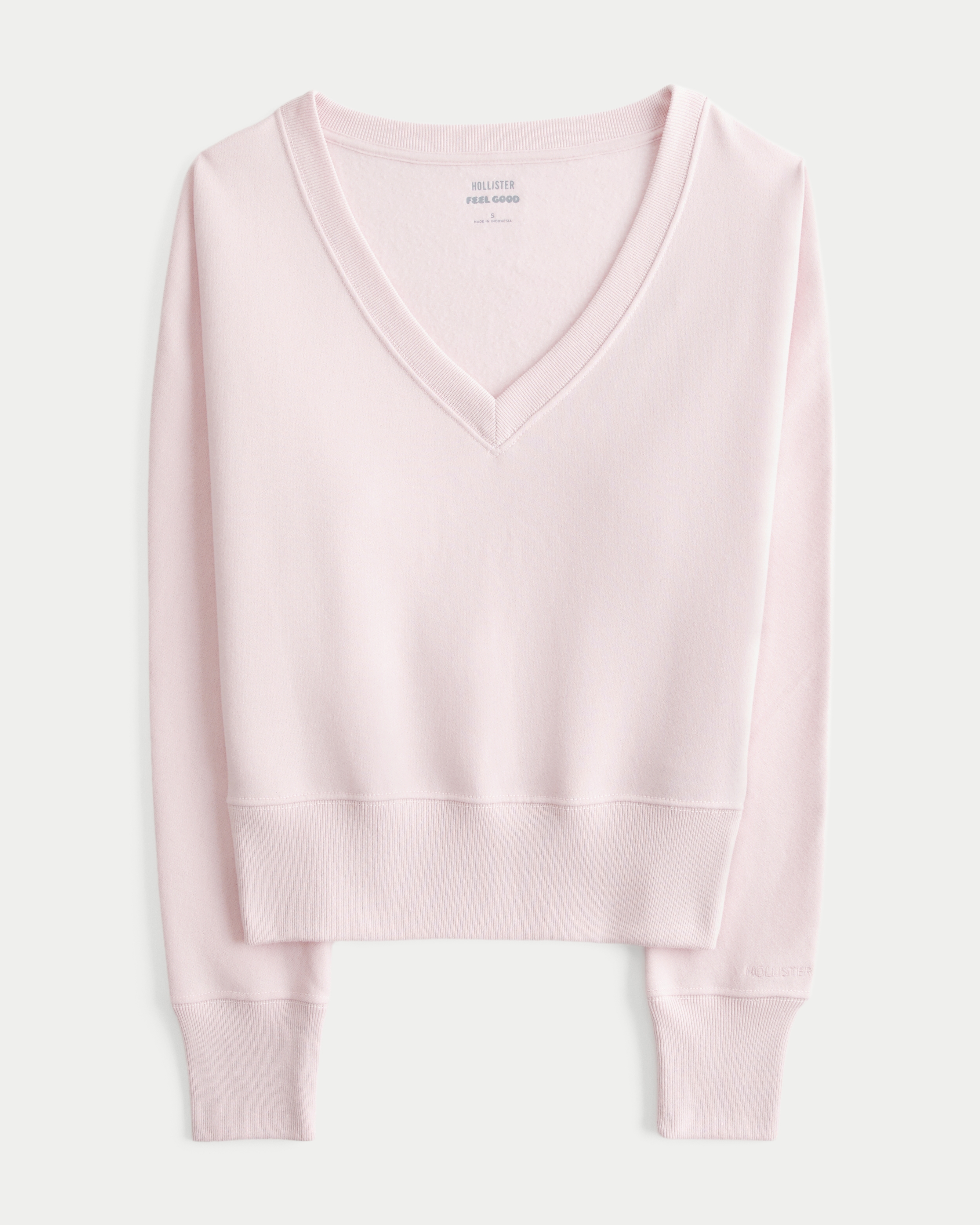 Hollister Feel Good Banded Off-the-Shoulder V-Neck Sweatshirt