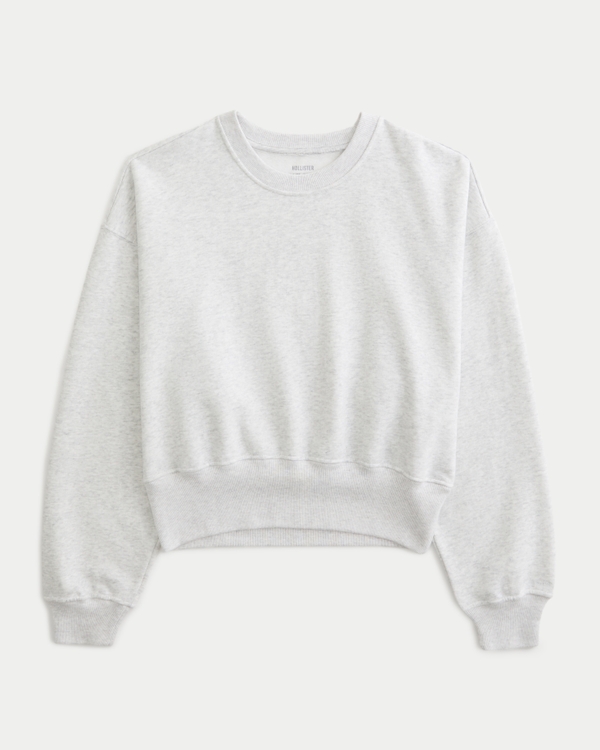 Hollister Feel Good Banded Crew Sweatshirt, Heather Gray view 1