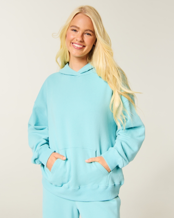 Hollister Feel Good Oversized Hoodie, Turquoise view 1