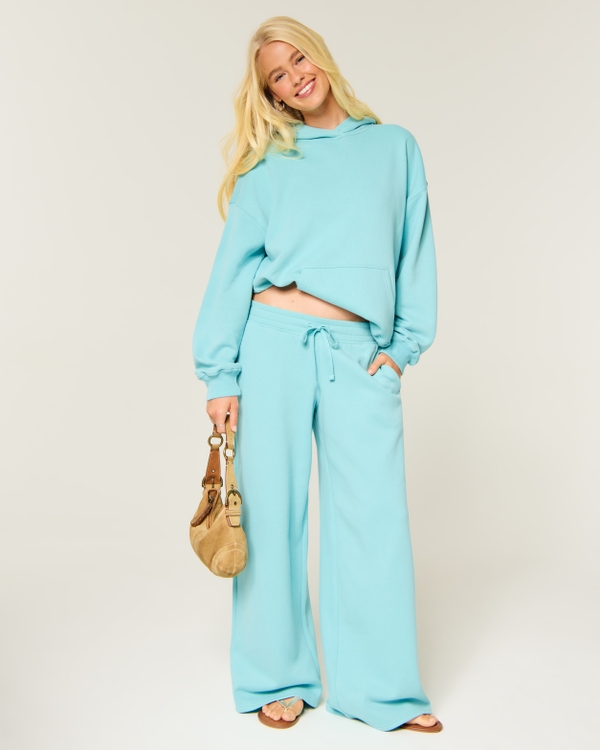 Hollister Feel Good Oversized Hoodie, Turquoise view 2