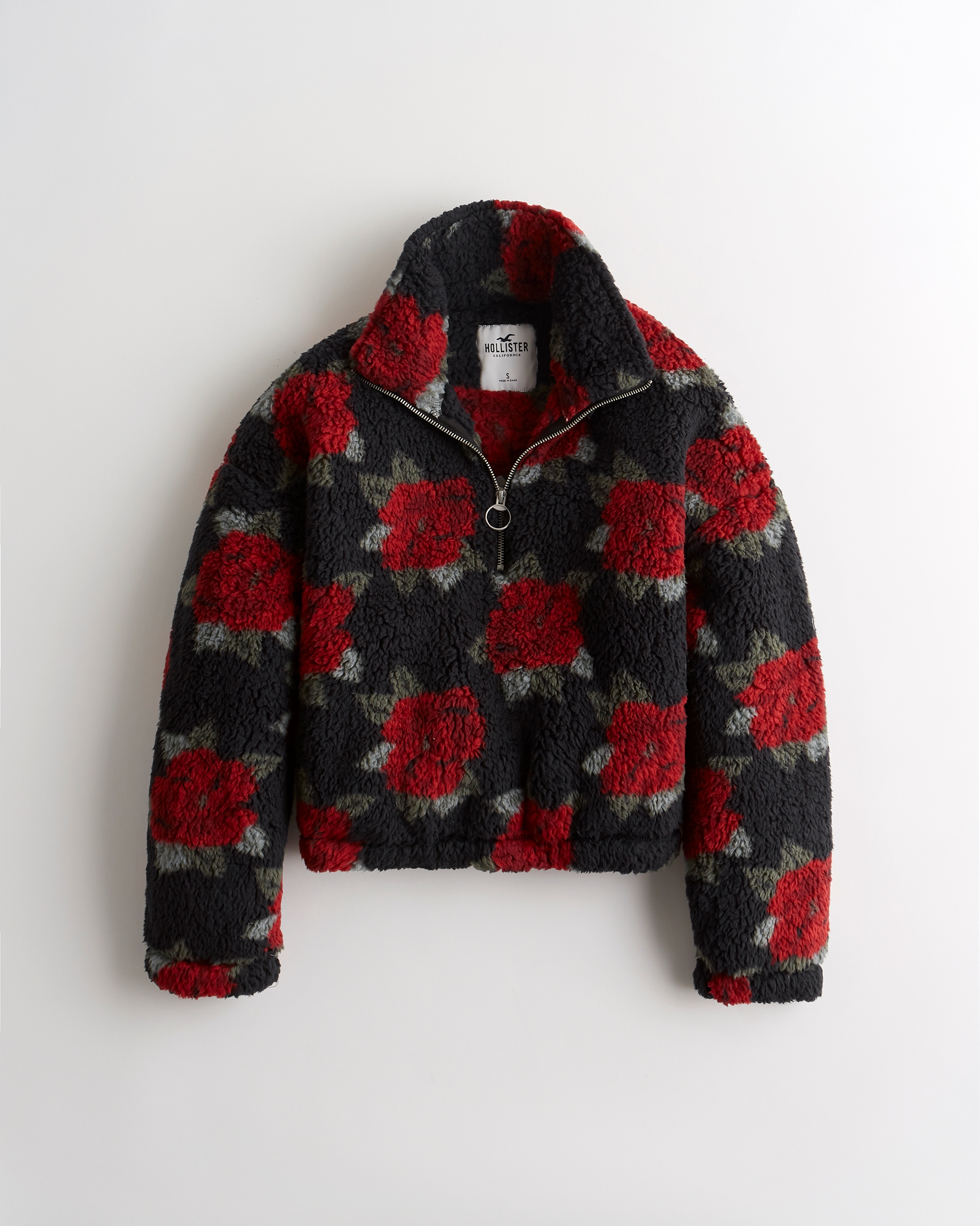 hollister sherpa half zip