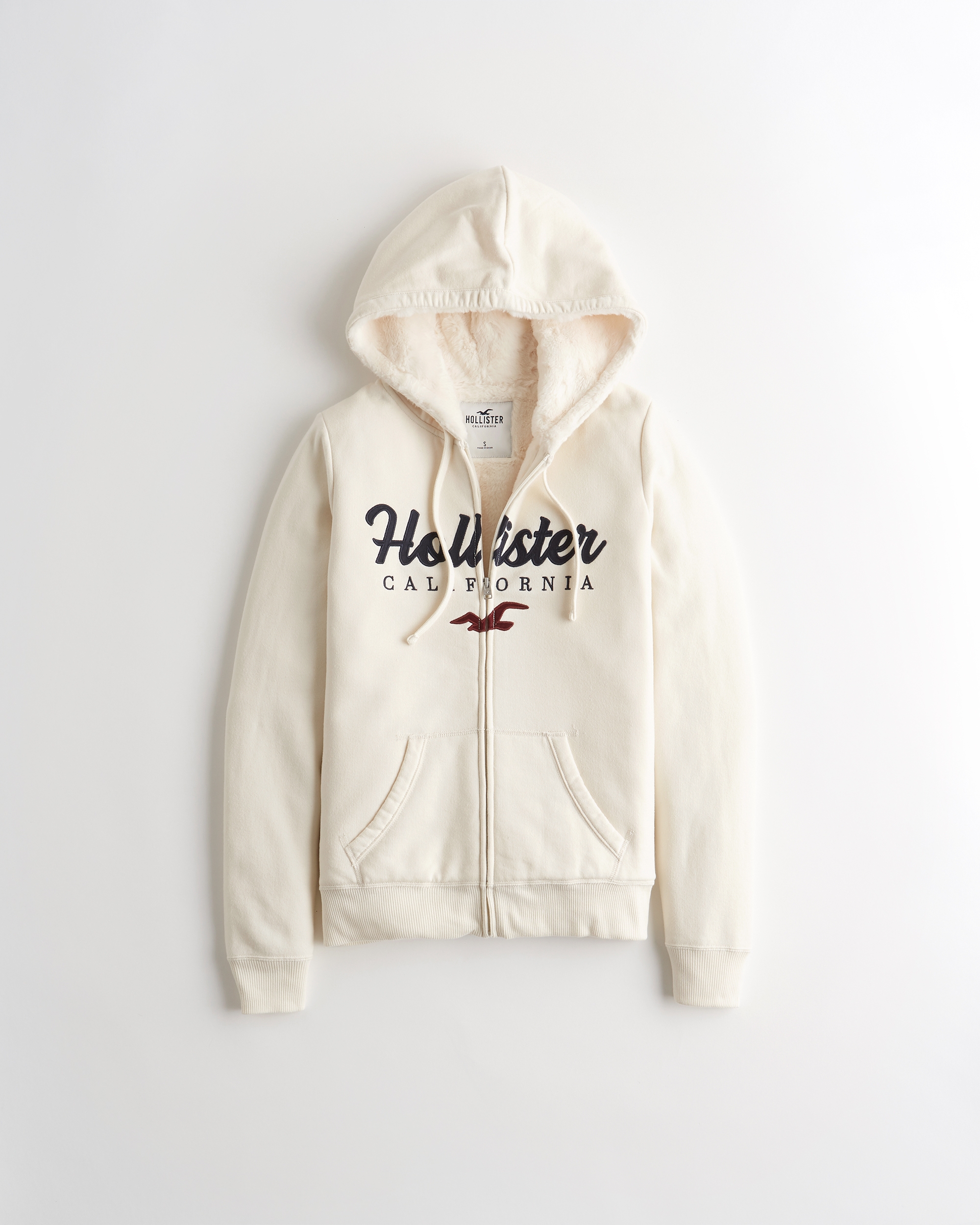 hollister faux fur hoodie