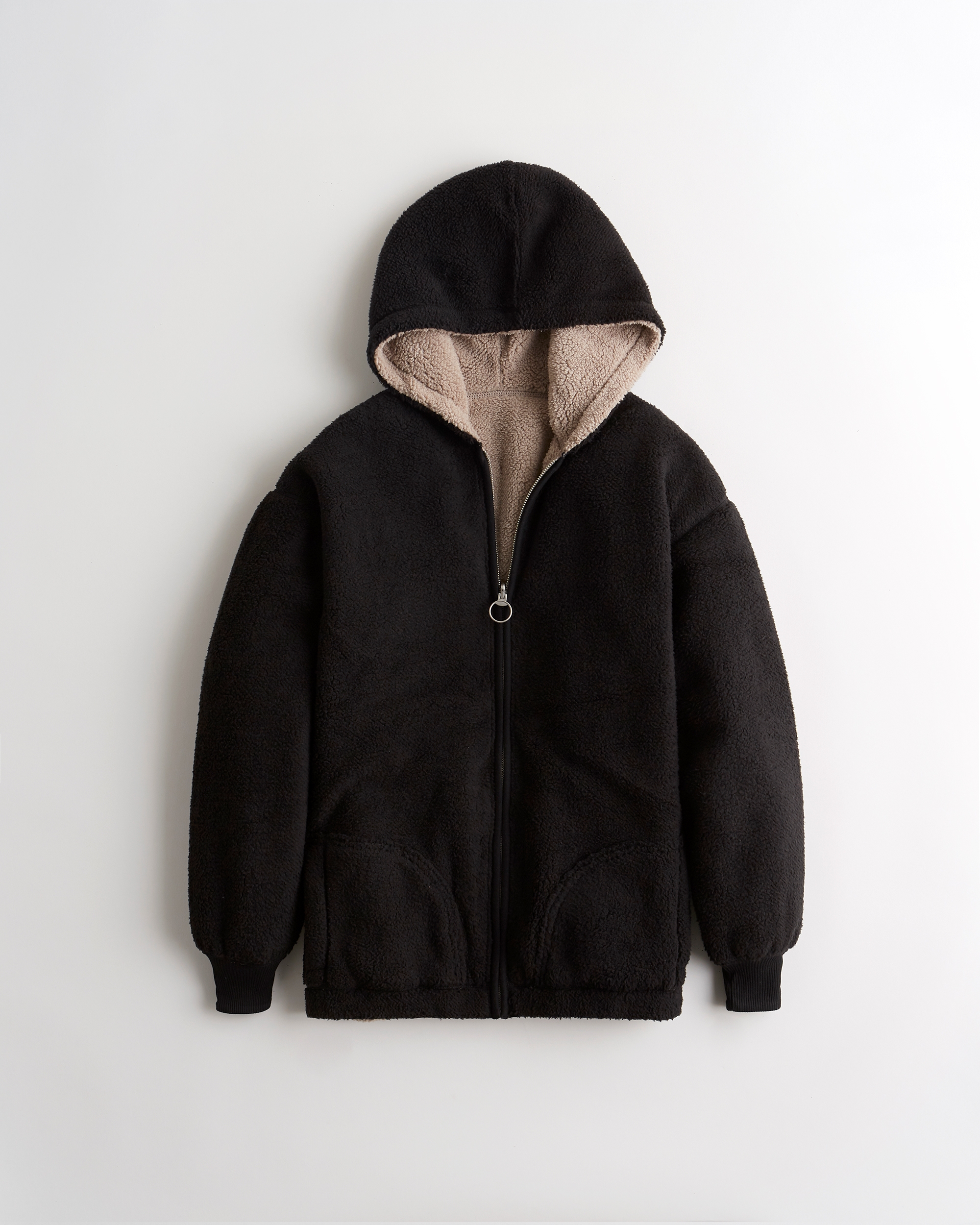 reversible sherpa hoodie