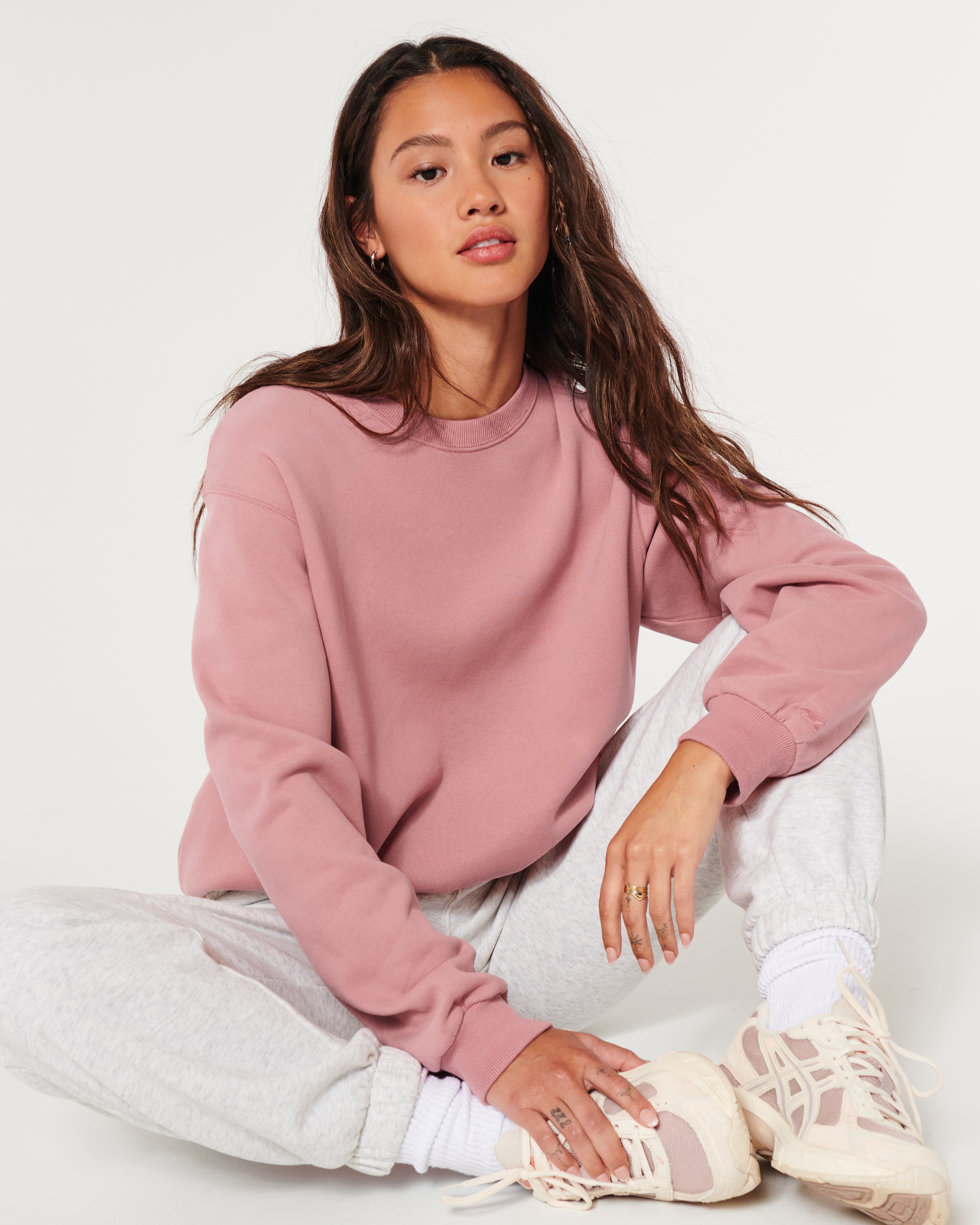 Hollister Feel Good Fleece Easy Crew Sweatshirt