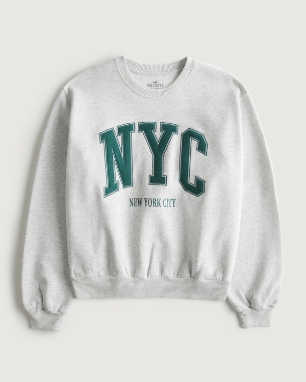 Women's Oversized New York City Graphic Crew Sweatshirt | Women's Tops | HollisterCo.com