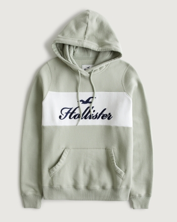 Hollister front logo hoodie in grey