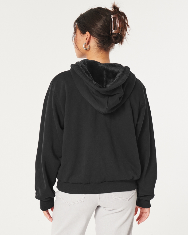 Easy Teddy-Lined Zip-Up Hoodie