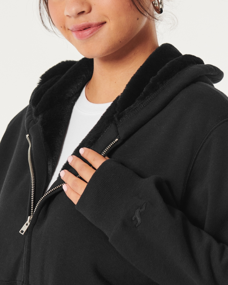 Easy Teddy-Lined Zip-Up Hoodie