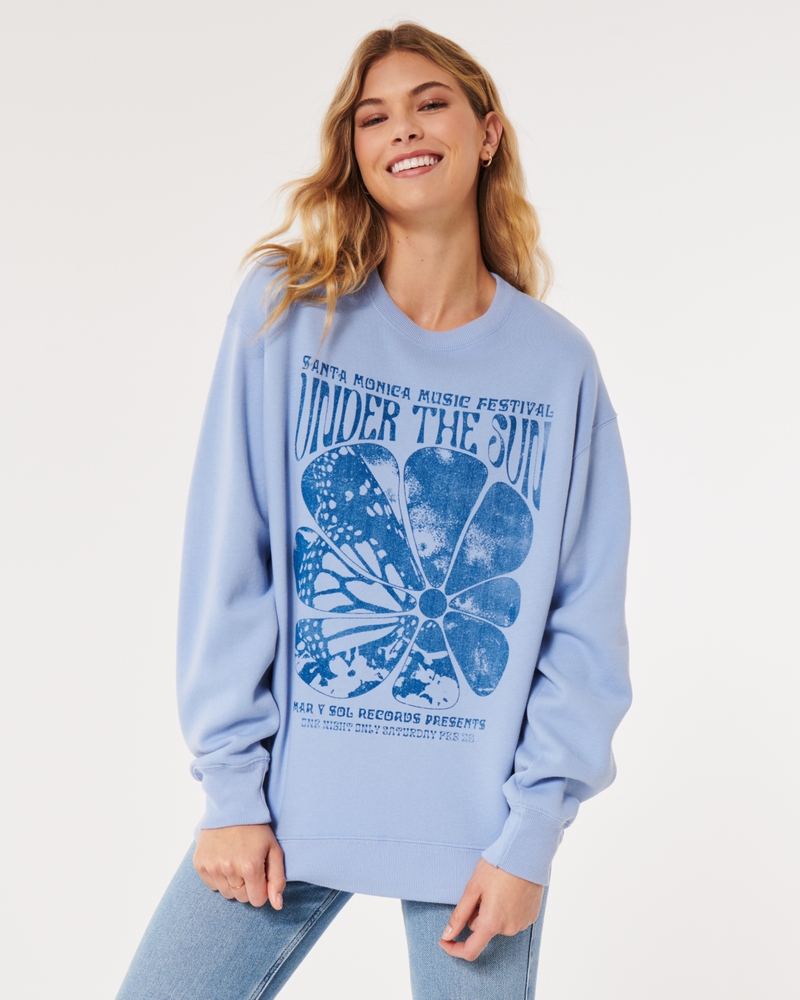 Women's Oversized Ford Bronco Graphic Sweatshirt, Women's Tops