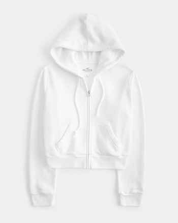 White zip up hoodie womens discount