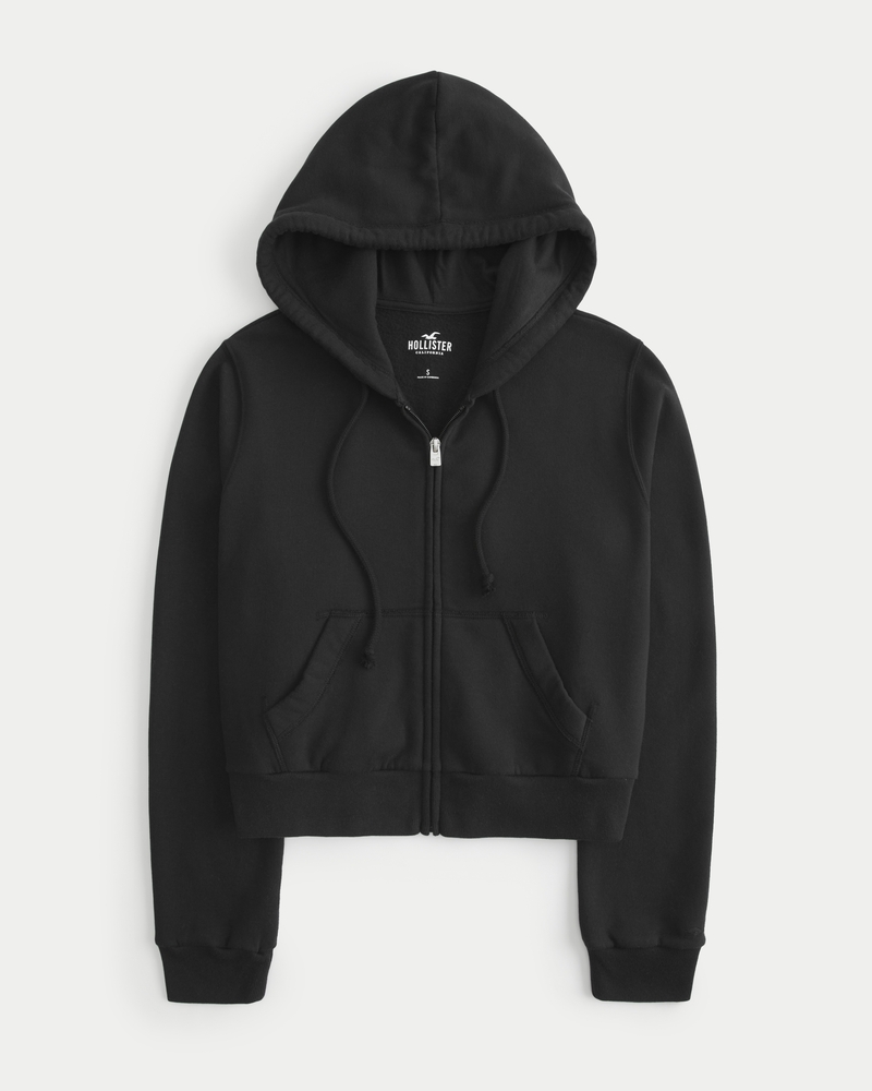 Women s Easy Zip Up Hoodie in Black Size XL from Hollister