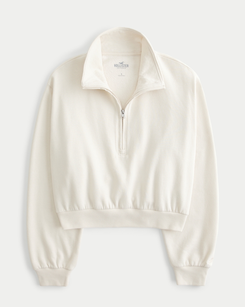 Hollister sherpa lined half zip sweatshirt online