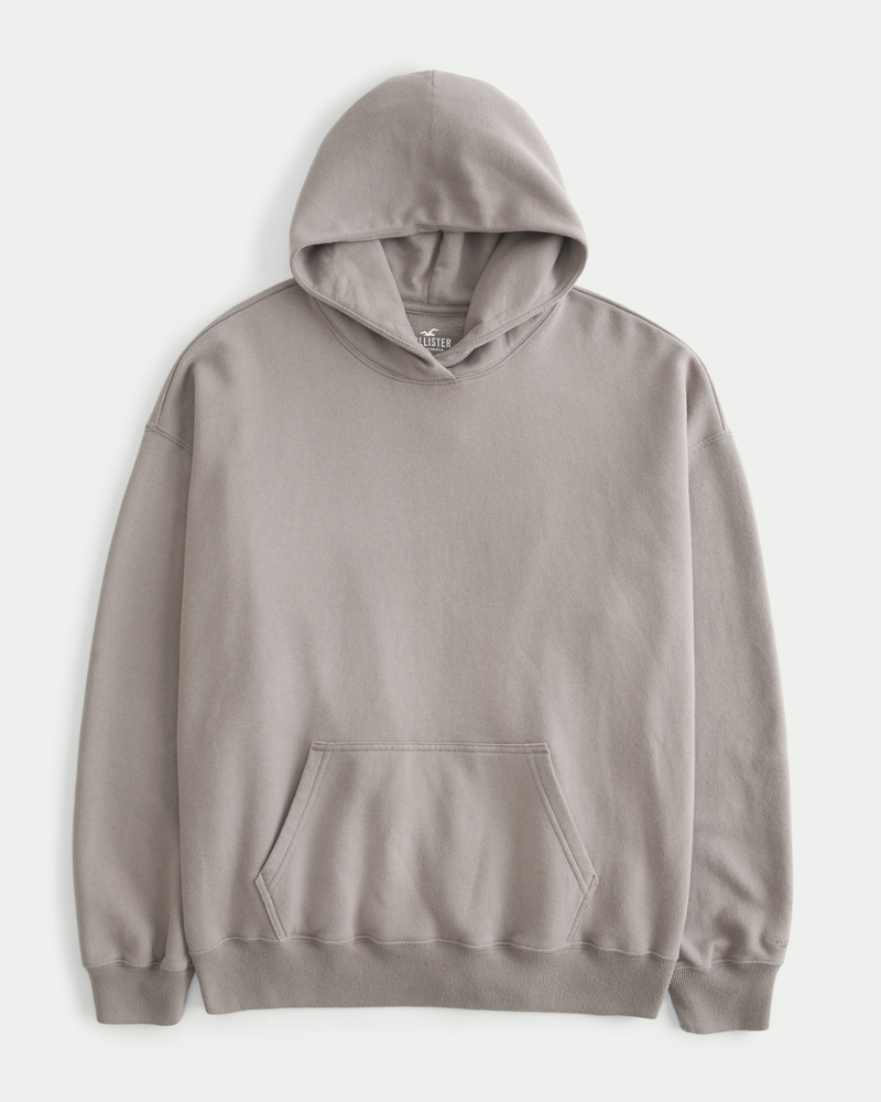 Hollister logo front hoodie in light grey