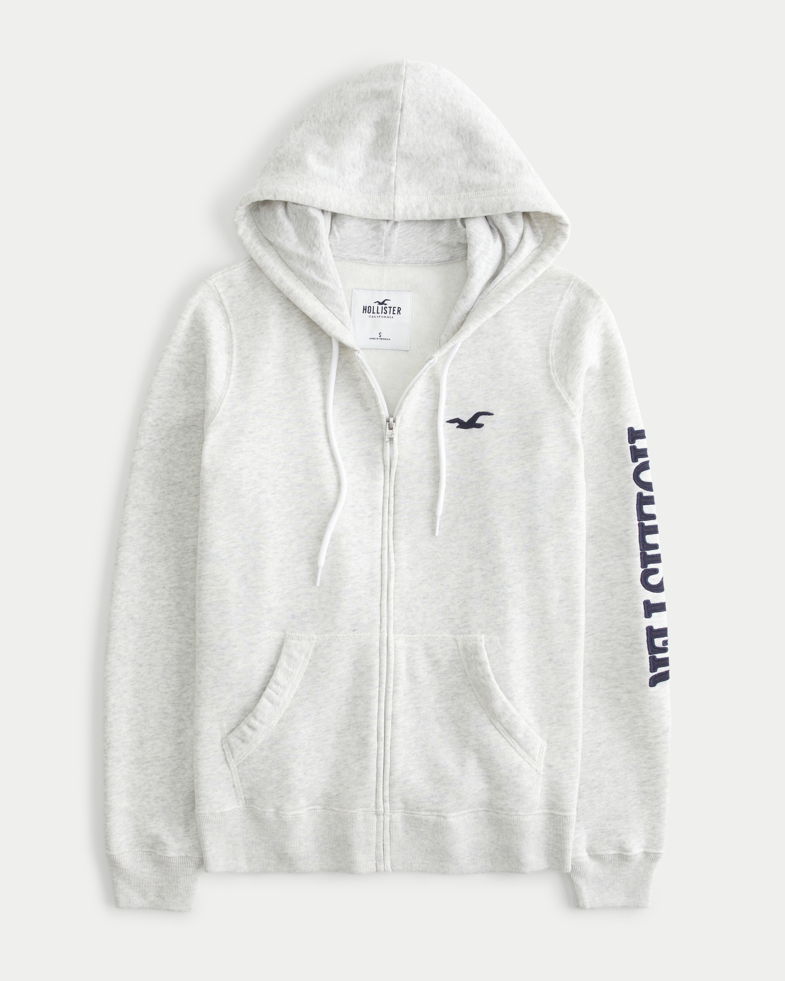 White and blue, Hollister zip up sweater.