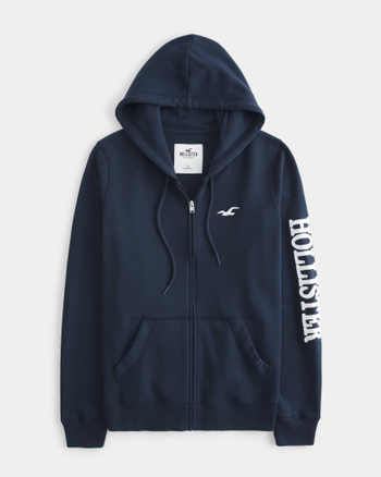 Navy blue hollister outlet zip up hoodie