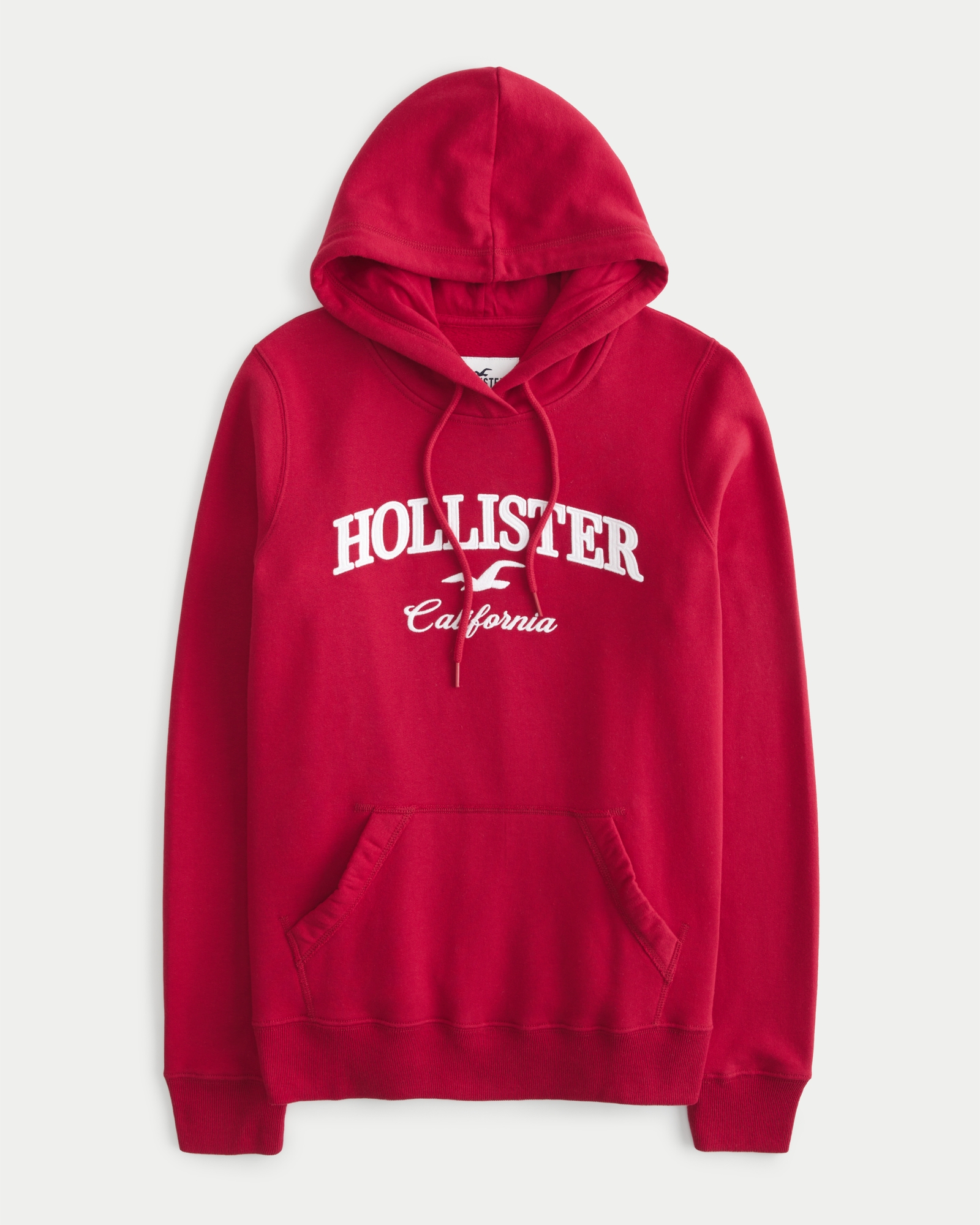 Hollister Hoodie Sweatshirt Red White Blue Stripe Men’s Small Spell Out Logo