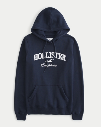 Hollister Womens Full Zip Hoodie Hooded Sweatshirt M Medium Navy Blue Cal  1922