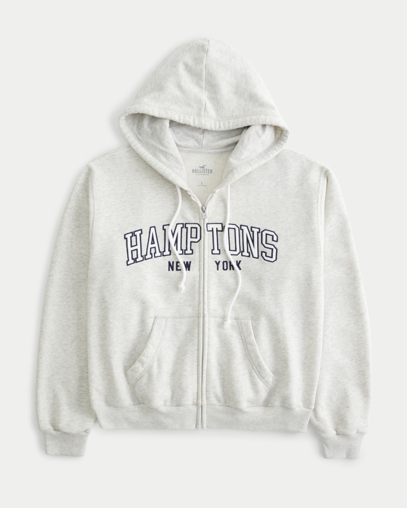 Logo full store zip hoodie hollister