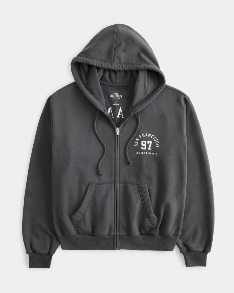 Women's Easy San Francisco Graphic Zip-Up Hoodie, Women's Tops