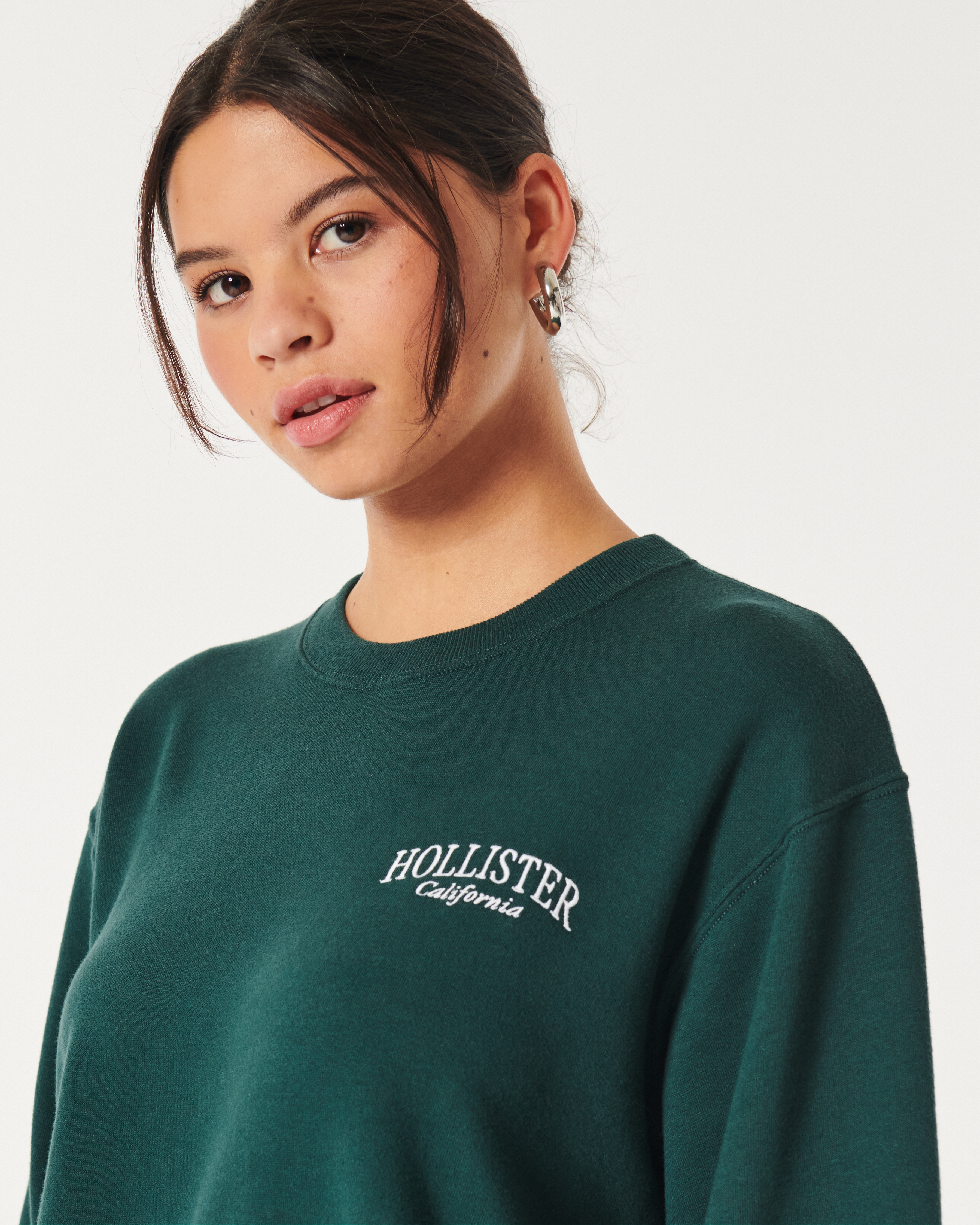 Women's Easy Logo Crew Sweatshirt | Women's Tops | HollisterCo.com