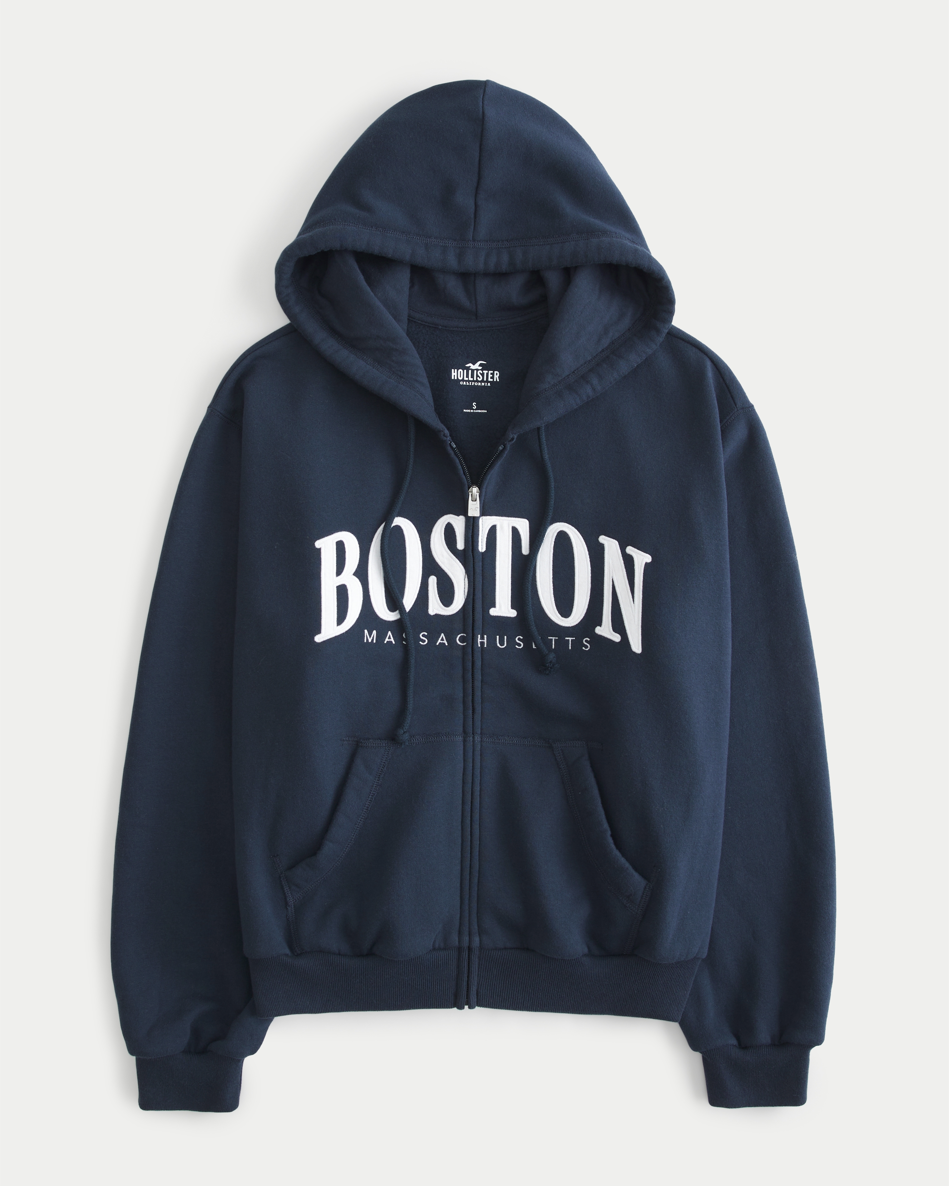 Women s Easy Boston Graphic Zip Up Hoodie Women s Tops