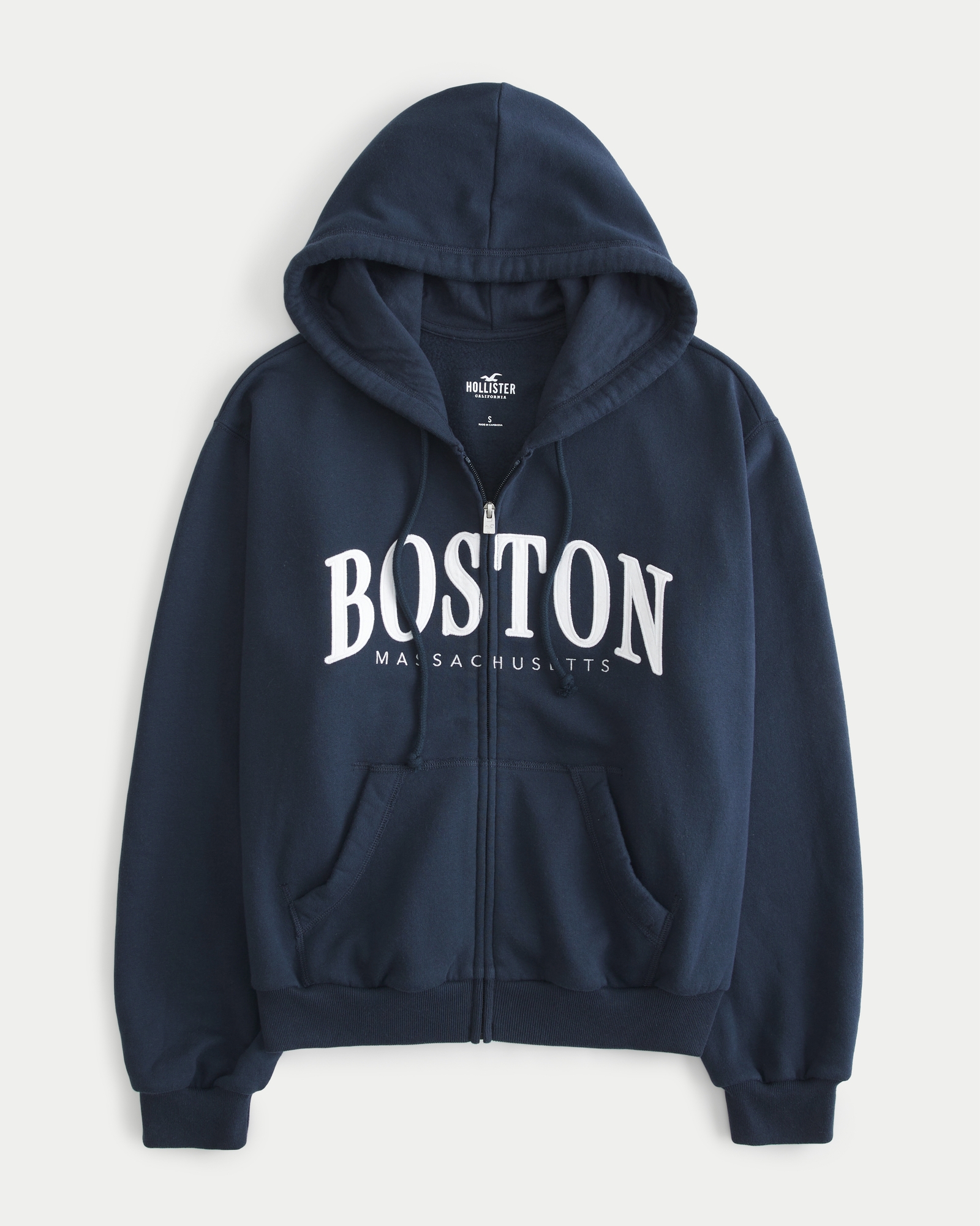 Hollister Zip-Up Logo Graphic Hoodie