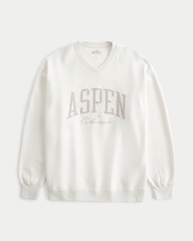 Women's Oversized Aspen Graphic Crew Sweatshirt