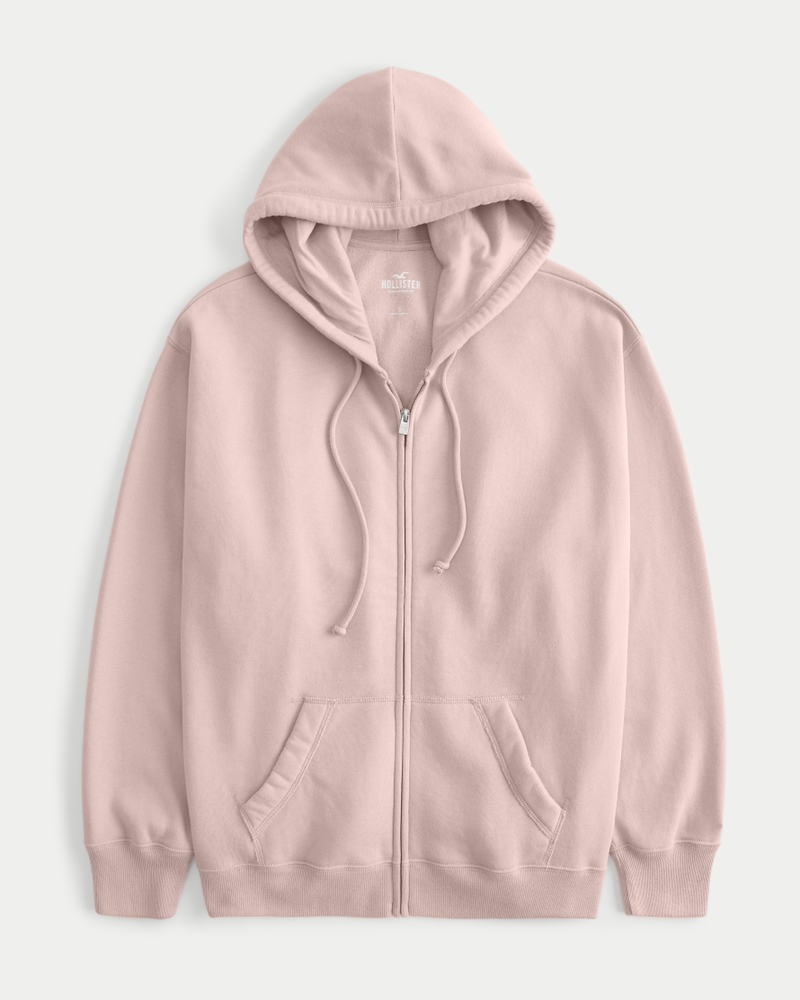 Light pink zipper discount hoodie