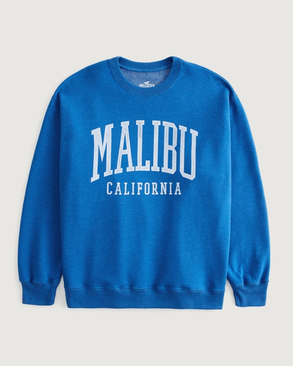 Women's Oversized Malibu California Graphic Crew Sweatshirt | Women's Tops | HollisterCo.com