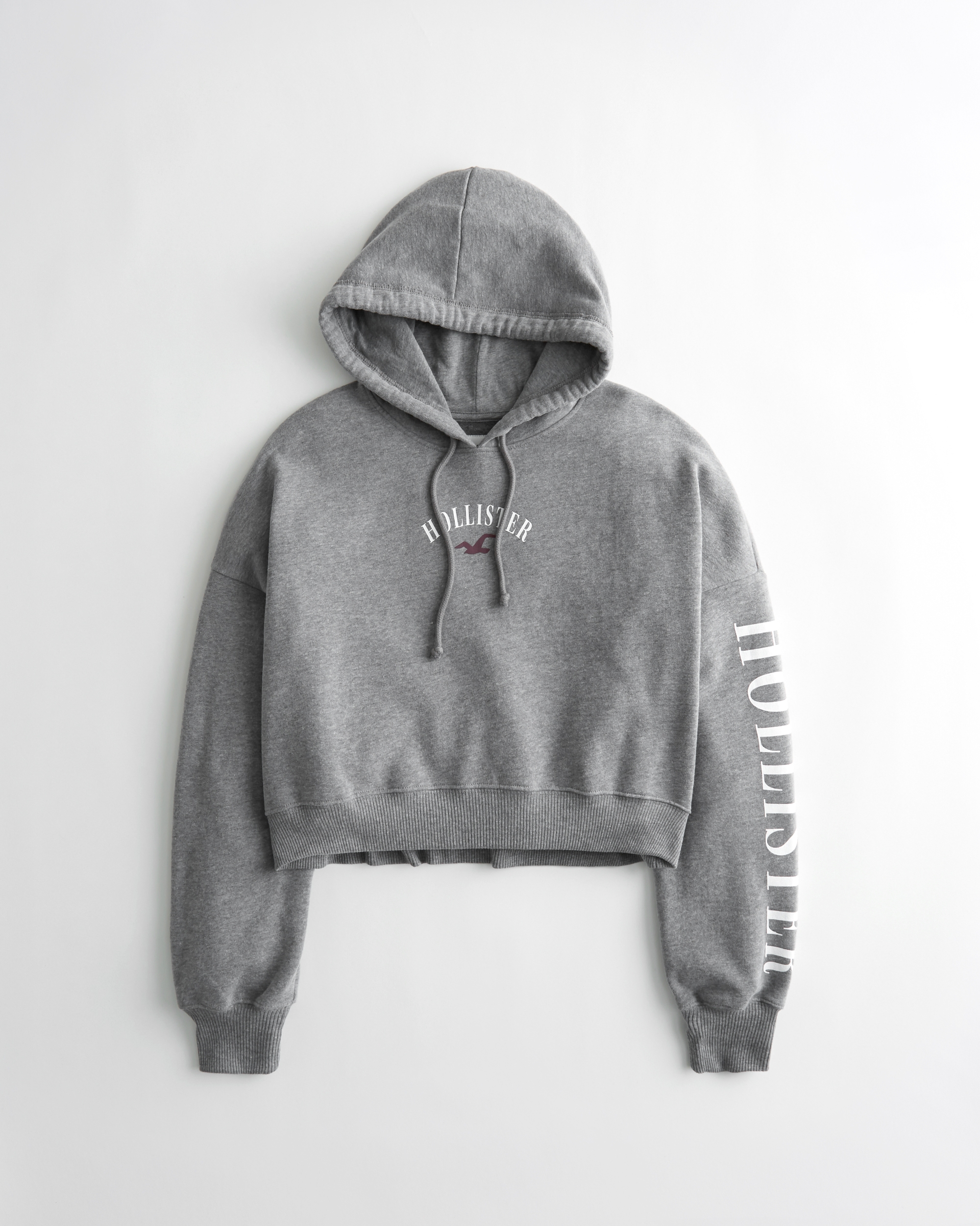 hollister cut off crop hoodie