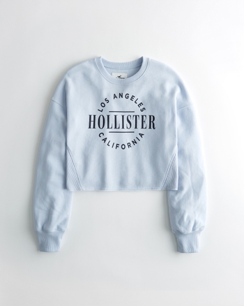Hollister crop boyfriend crewneck sweatshirt Clearance
