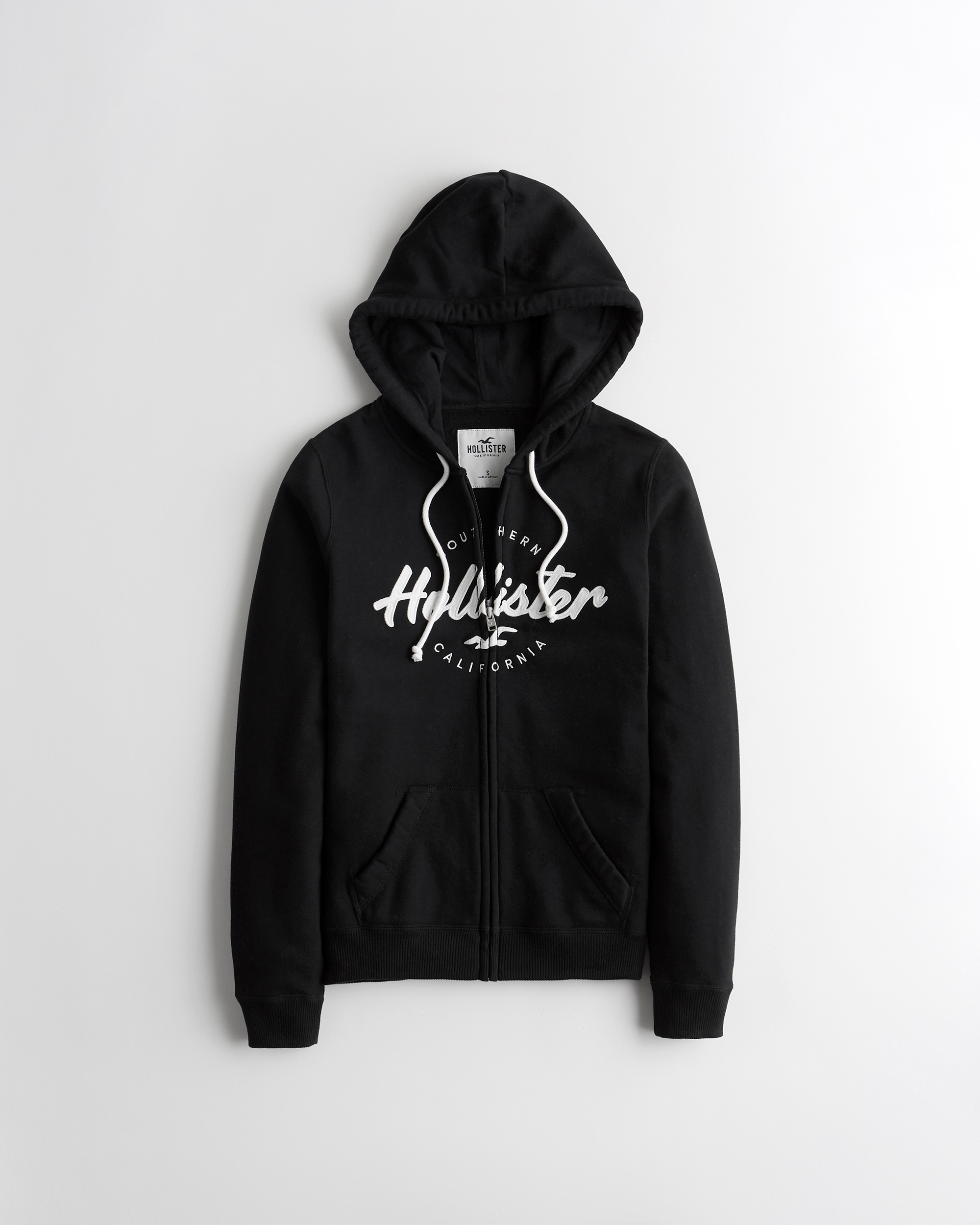 hollister hoodie black and white