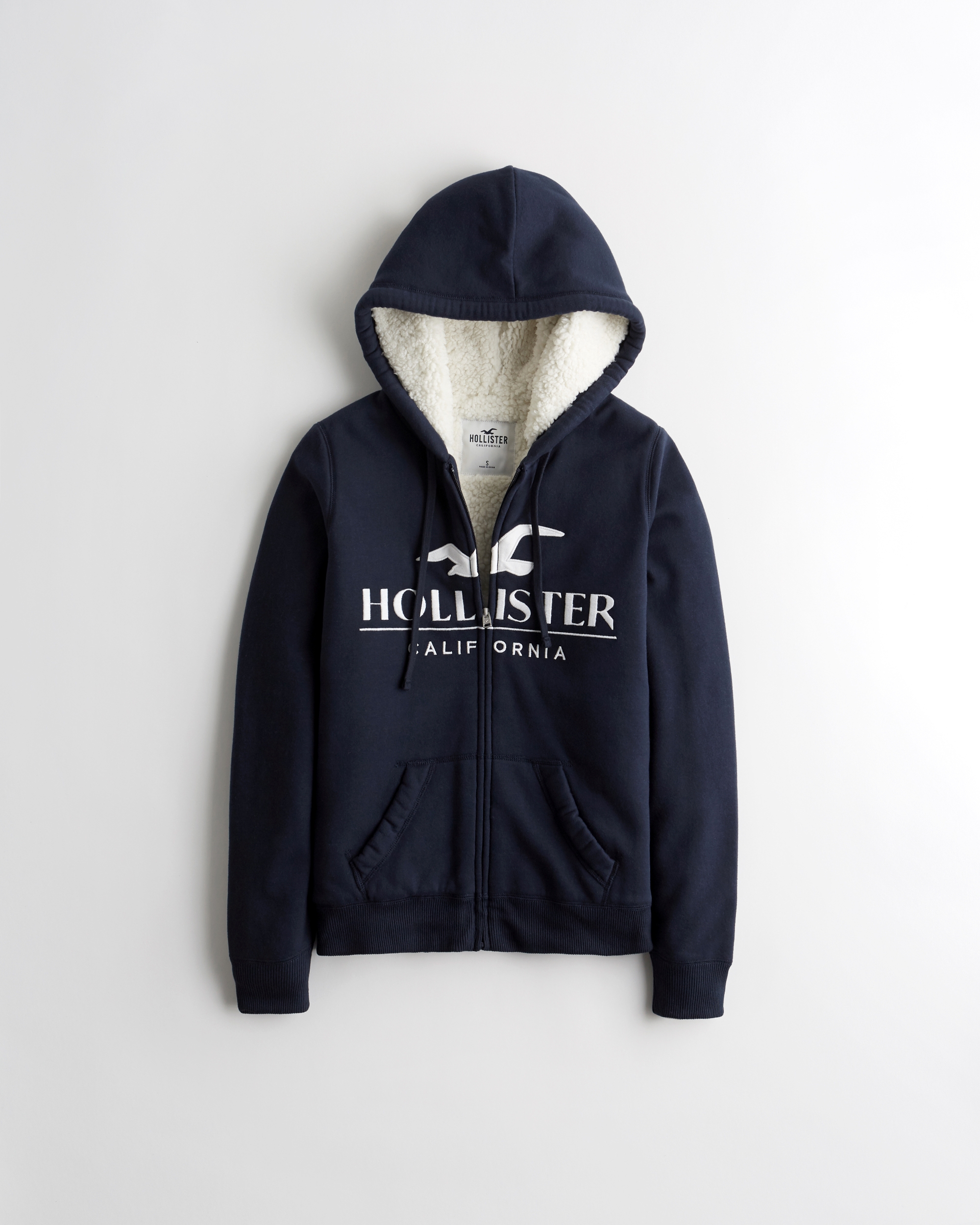hollister half zip teddy pullover