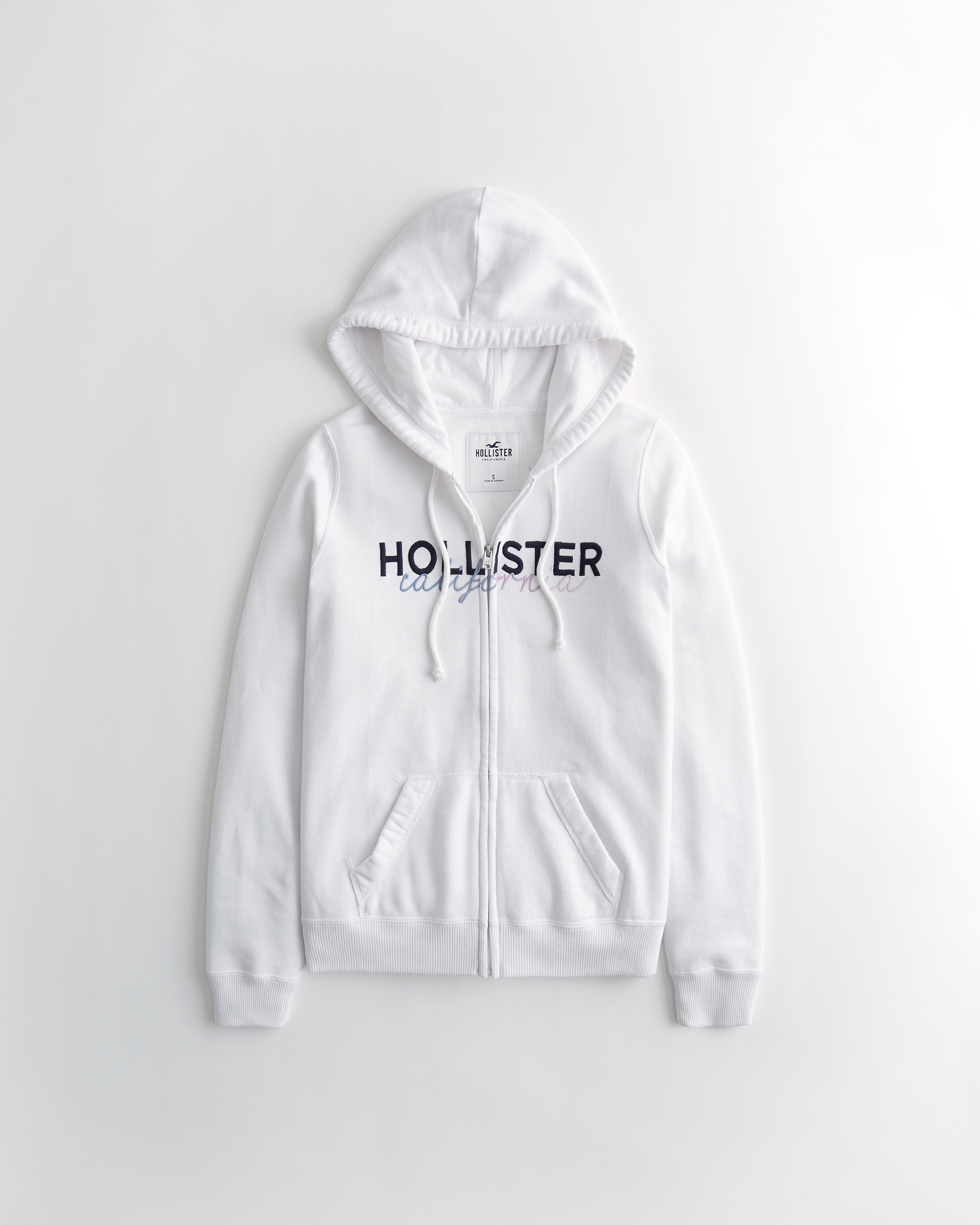 logo full zip hoodie hollister