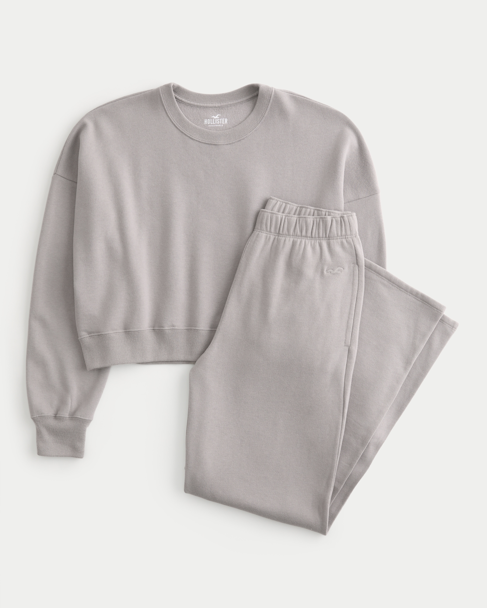 Women's Sweatshirt & Wide-Leg Sweatpants Bundle, Women's Clearance
