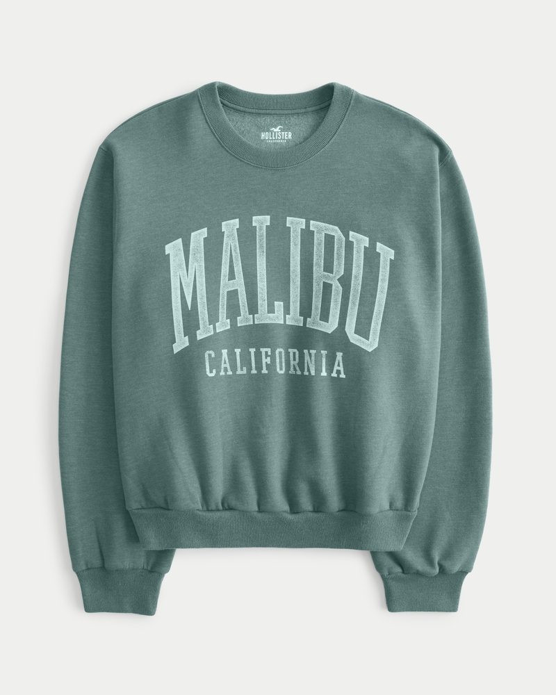 HOLLISTER Womens California Loose Fit Graphic Sweatshirt Jumper UK