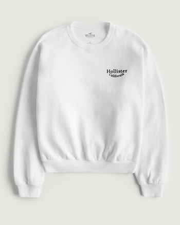 Women's Easy Embroidered Logo Crew Sweatshirt | Women's Clearance |  HollisterCo.com