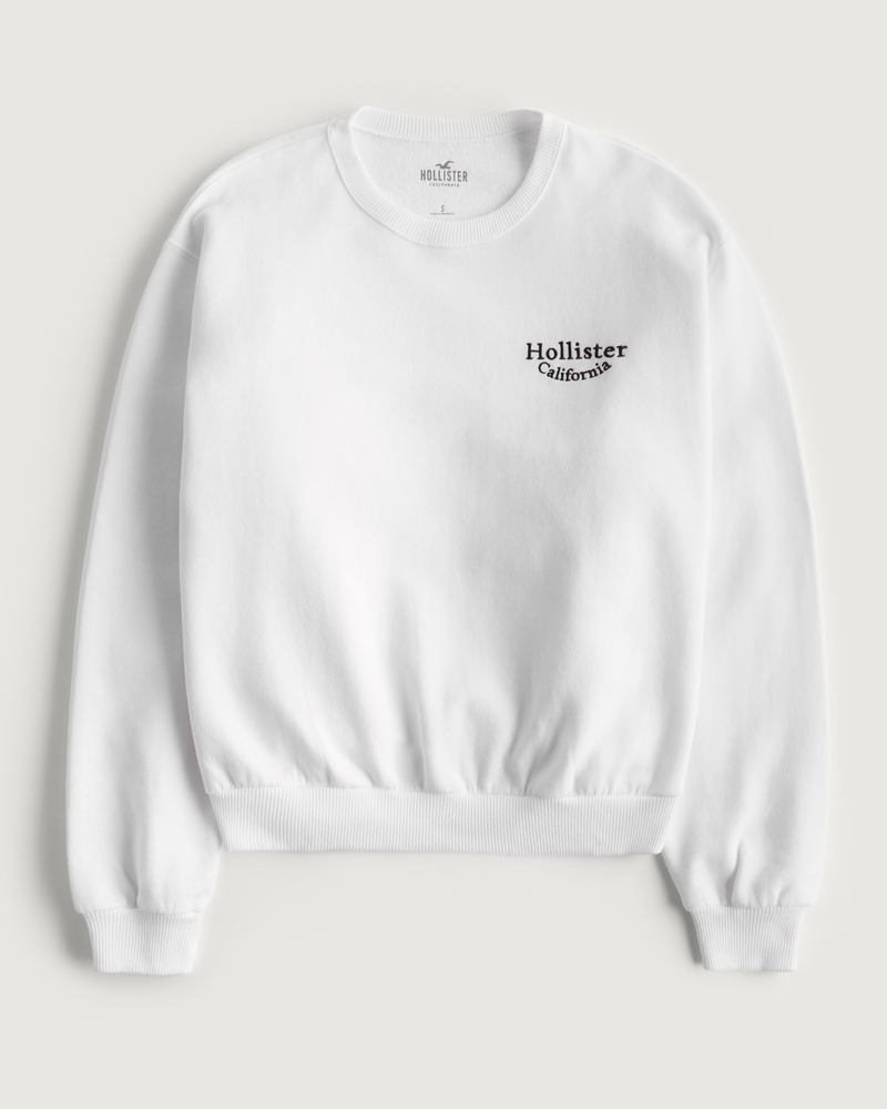 Hollister embroidered crewneck sweatshirt new arrivals