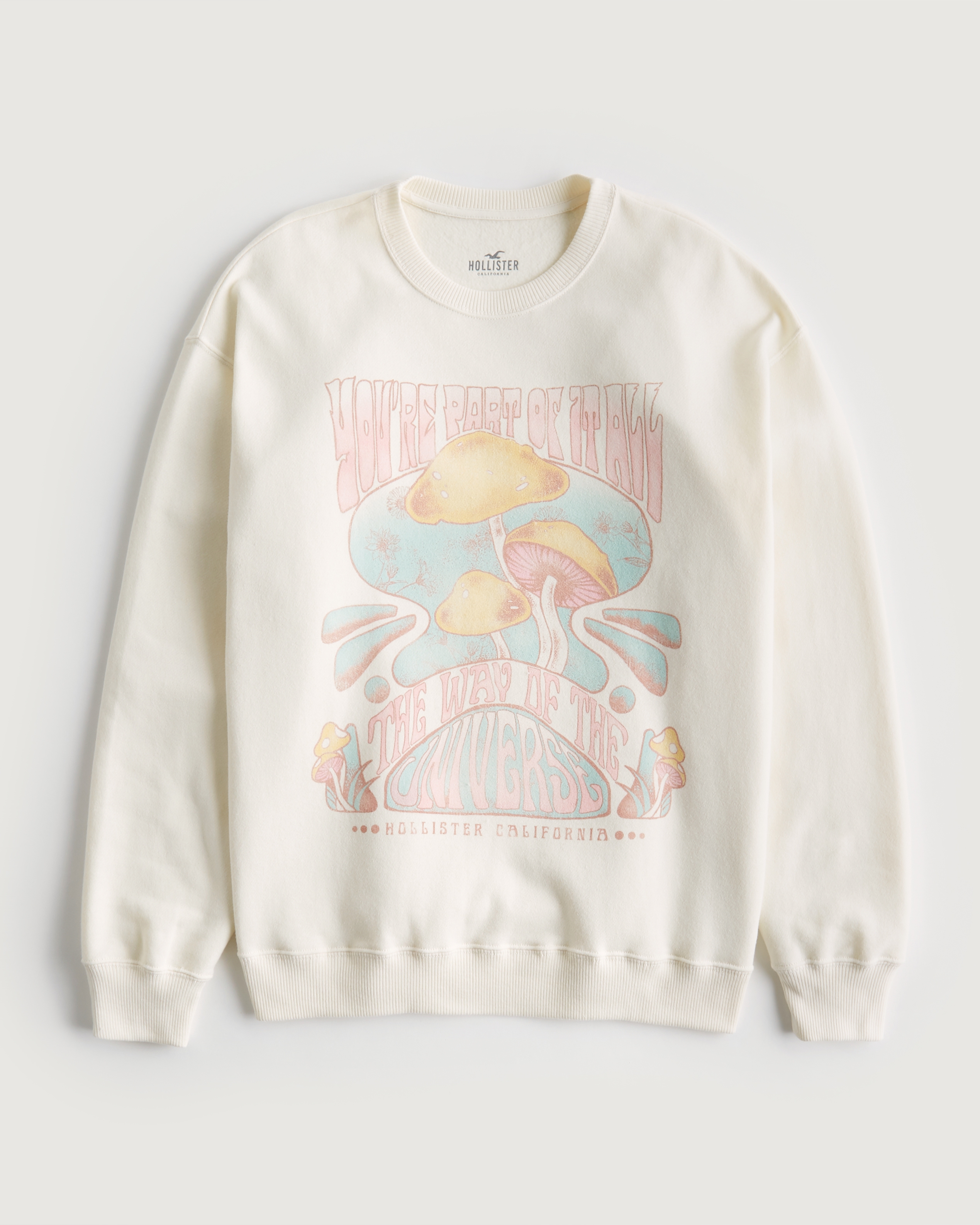 Oversized Print Graphic Crew Sweatshirt