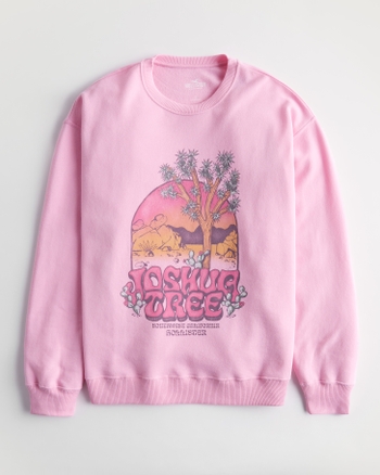 Women's Oversized Print Graphic Crew Sweatshirt | Women's Sale |  HollisterCo.com