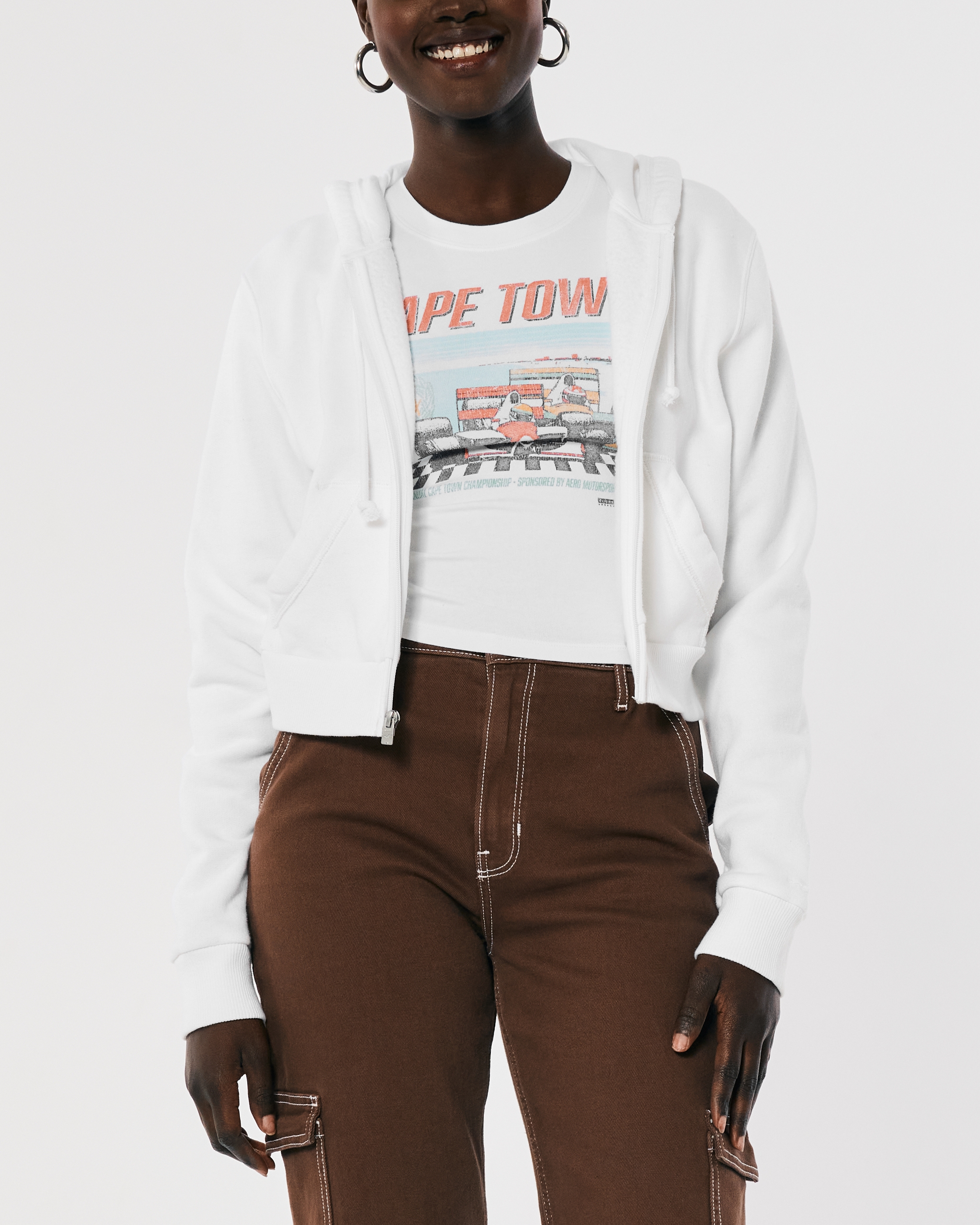 Women's Hollister Feel Good Fleece Mini Zip-Up Hoodie