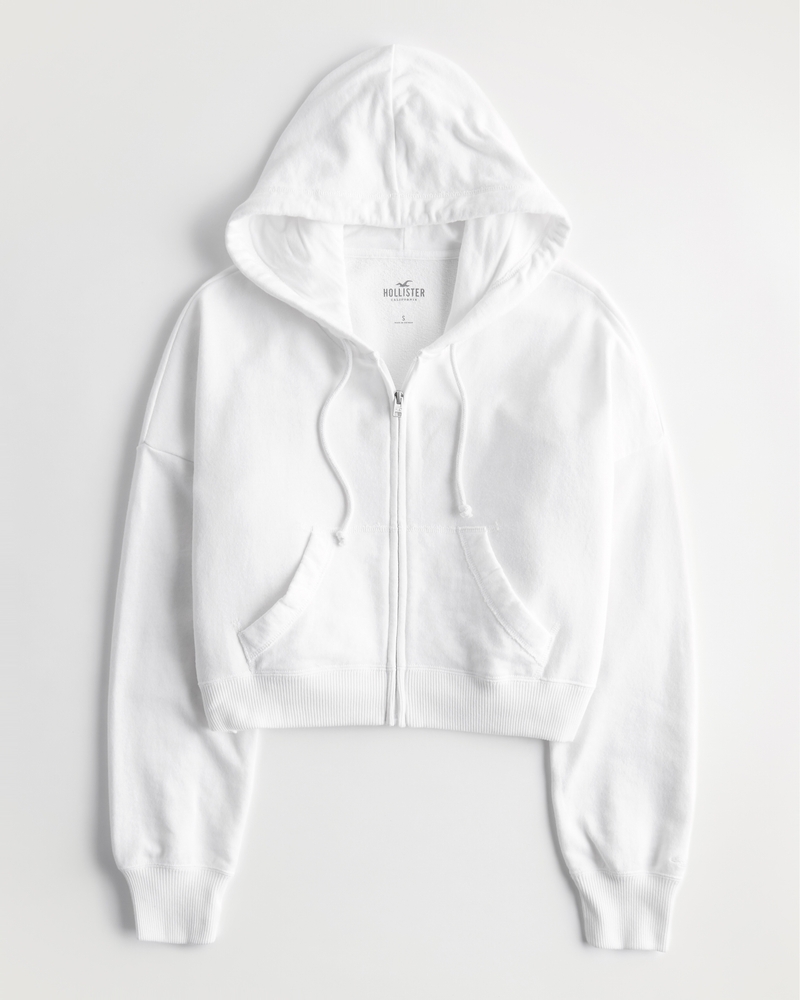 Hollister hoodie in white with chest logo