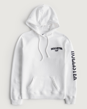 Hollister white top hoodie women's