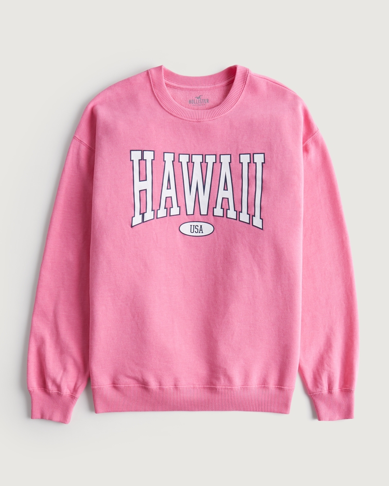 Women's Oversized Hawaii Graphic Crew Sweatshirt | Women's Clearance |  HollisterCo.com
