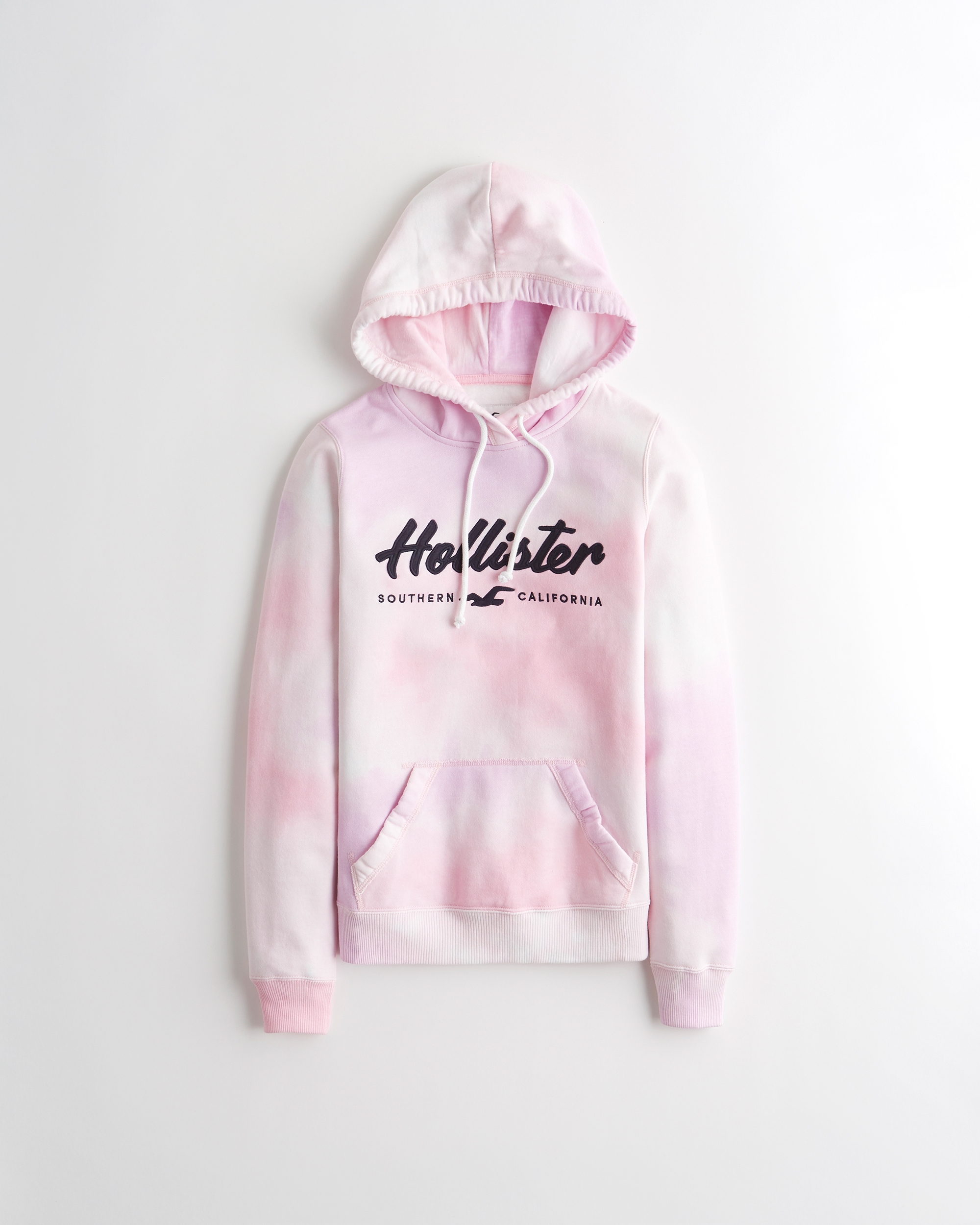 pink and white hollister hoodie