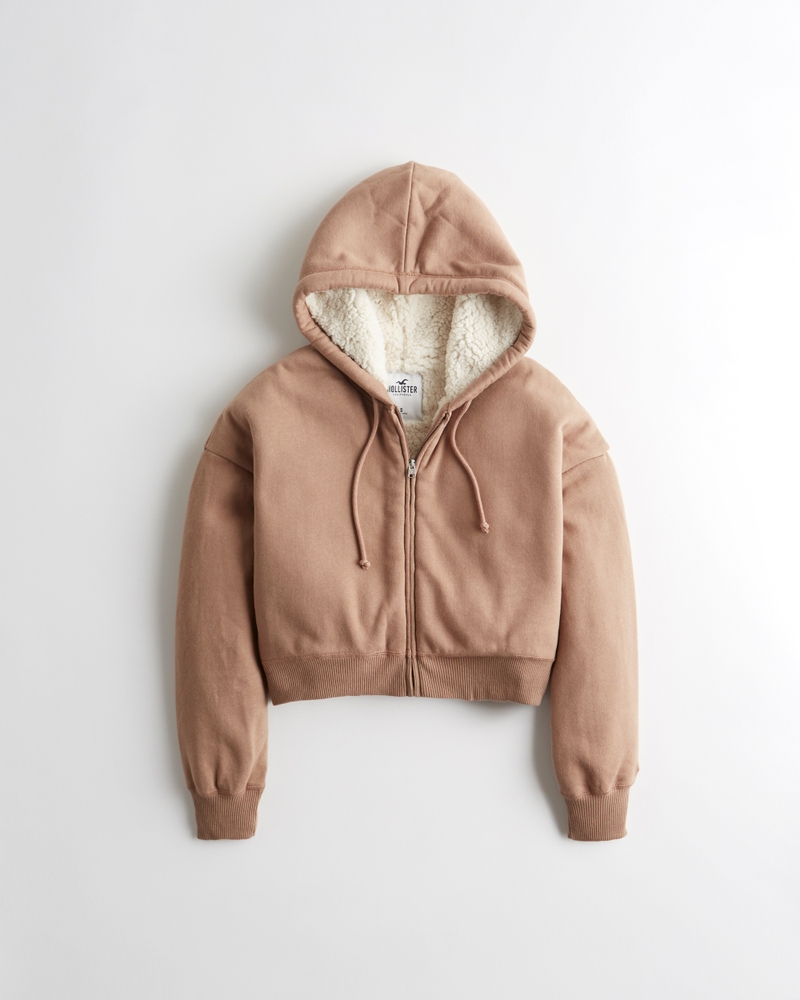 SHERPA-LINED FULL-ZIP HOODIE